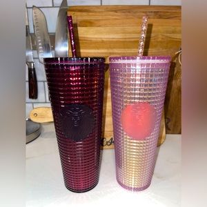 Starbucks Berry Plum &‎ Pink Grid Cup 2020 Limited Edition